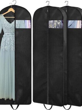 New 65" Dress Garment Bags for Hanging Clothes Travel, Gusseted Garment